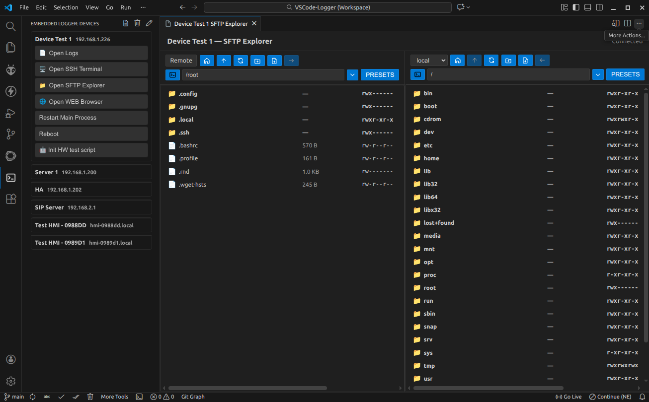 SFTP panel screenshot